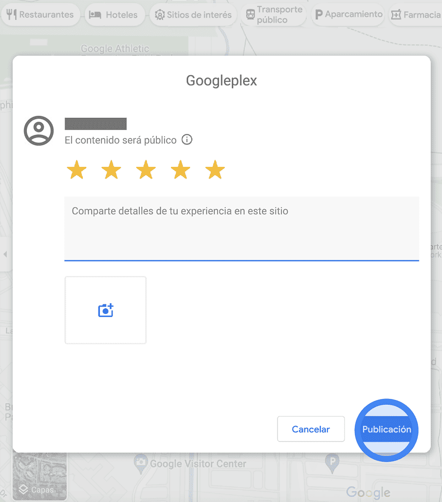 Escribir una reseña en Google