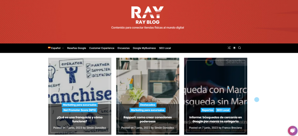 Imagen inicial de Ray Blog