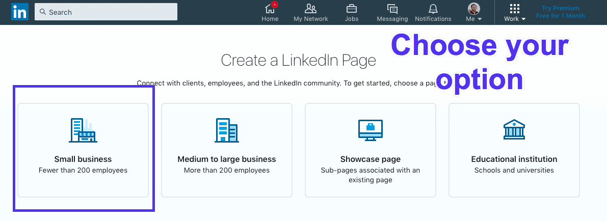 Paso 3: crear una cuenta de empresa en LinkedIn