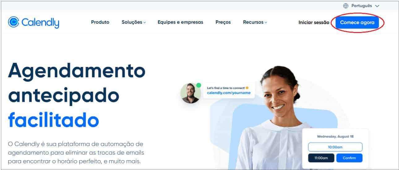 Calendly - agendamento de horários