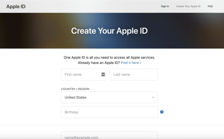 Creación de Apple ID