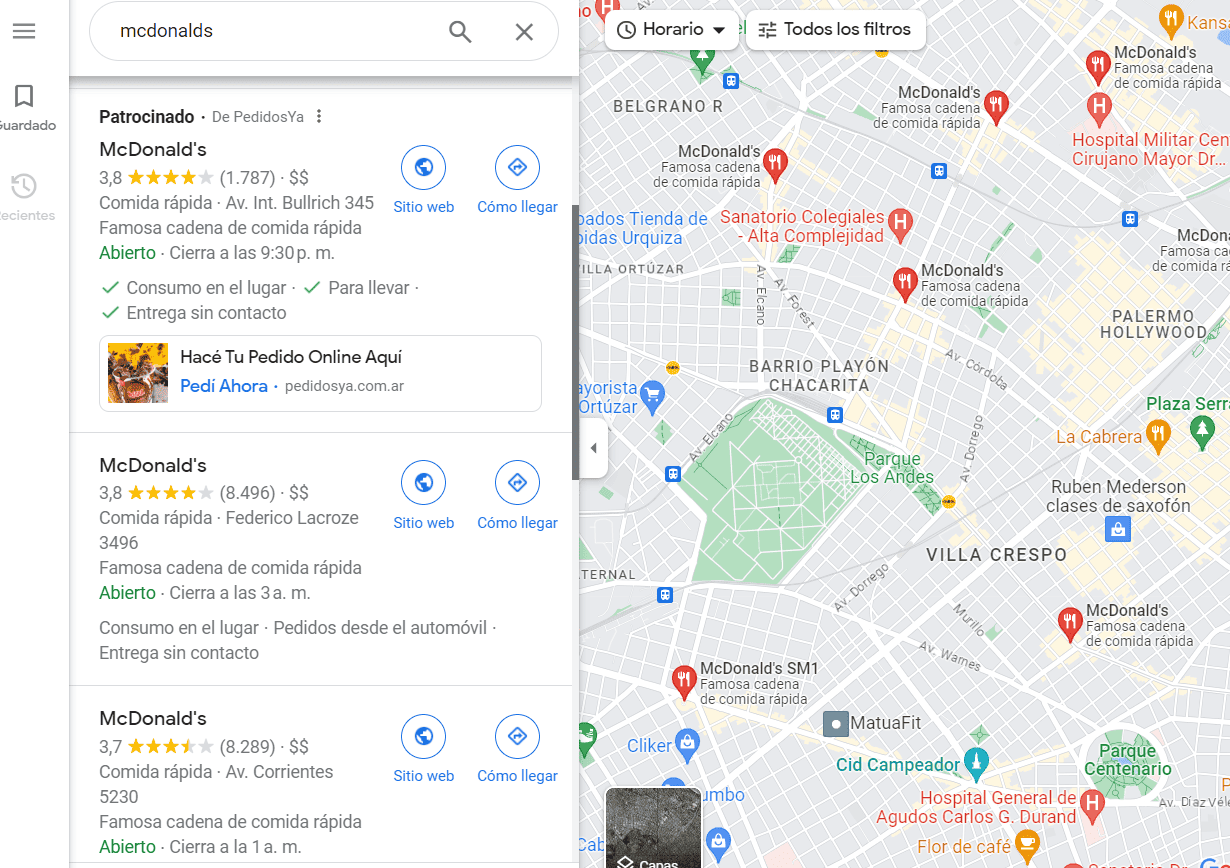 busqueda en google maps