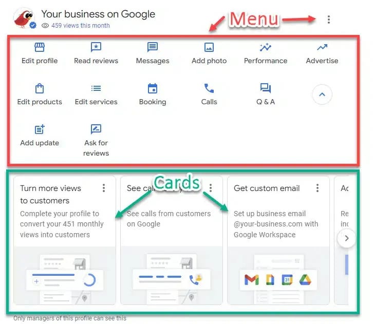 Panel de comerciante de Google My Business