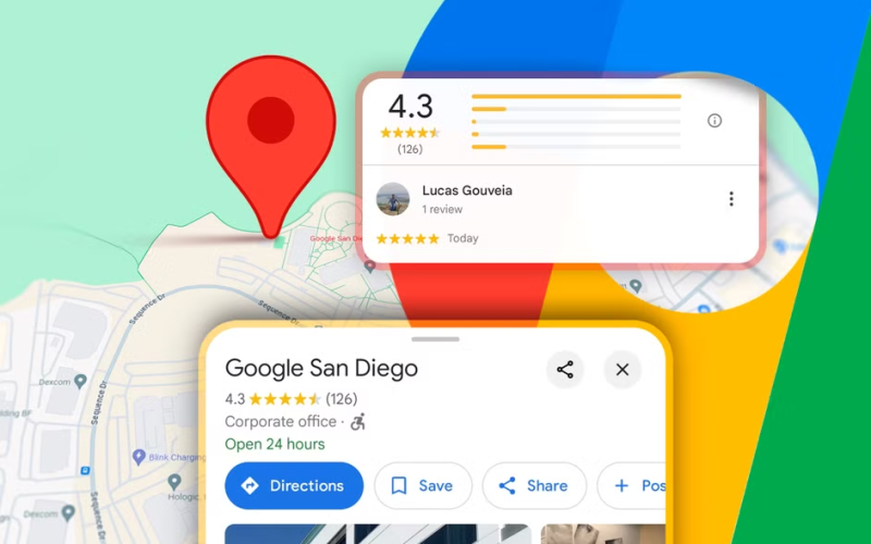 google maps screen showing a review