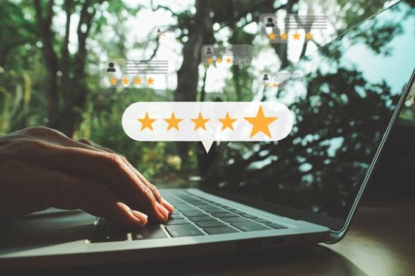Customer satisfaction survey concept 5-star ratings for online stores or applications. Best Satisfaction Assessment